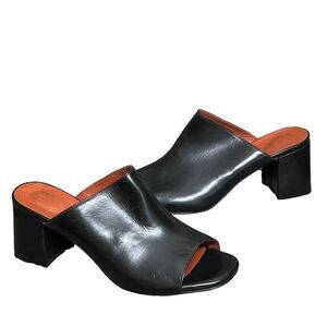 Elegant Black Leather Sandals EU size 39.5 US size 8.5